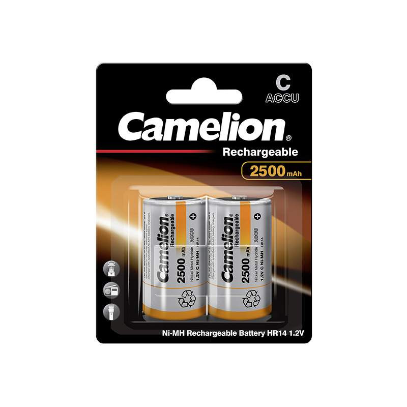 2 Piles Rechargeables C / HR14 2500mAh Camelion