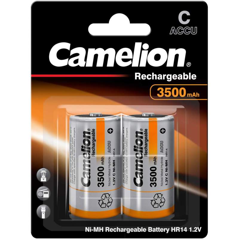 2 Piles Rechargeables C / HR14 3500mAh Camelion