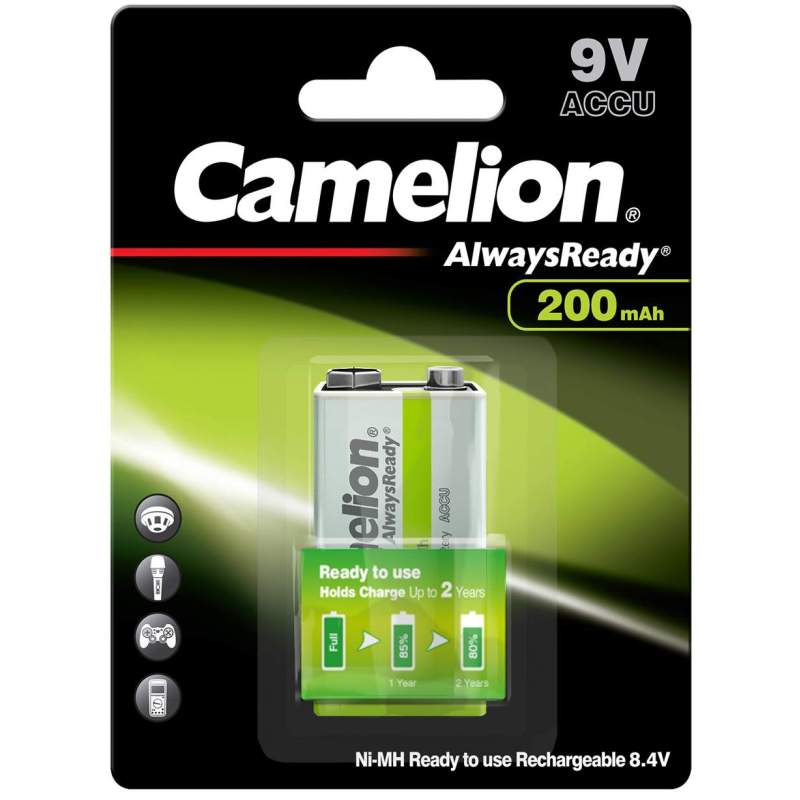 Pile Rechargeable 9V / HR22 200mAh Camelion Always Ready
