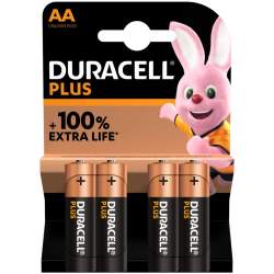 4 Piles Alcalines AA / LR6 Duracell Plus