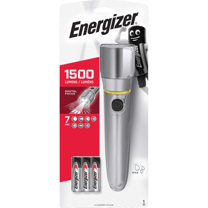 Torche Energizer Vision HD Focus 1500lm avec 6 piles AA