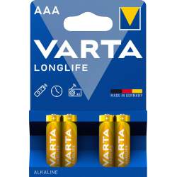 4 Piles Alcalines AAA / LR03 Varta LongLife