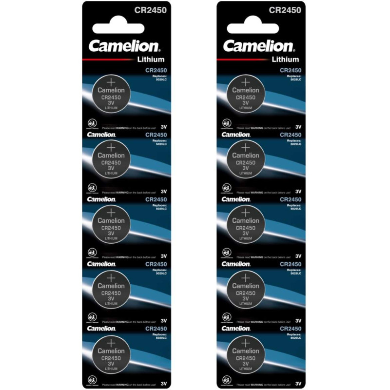 10 Piles CR2450 / 5029LC Camelion Bouton Lithium 3V