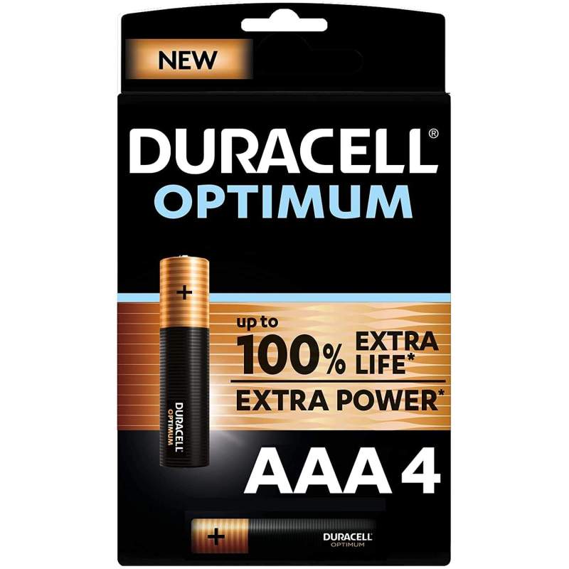 4 Piles Alcalines AAA / LR03 Duracell Optimum
