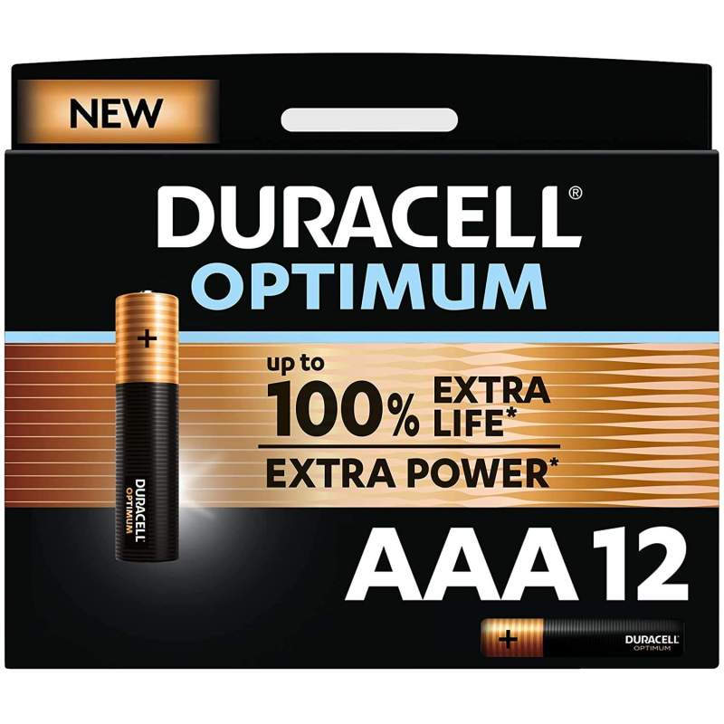 12 Piles Alcalines AAA / LR03 Duracell Optimum