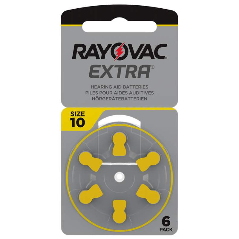 6 Piles Auditives 10 / PR70 Rayovac Extra