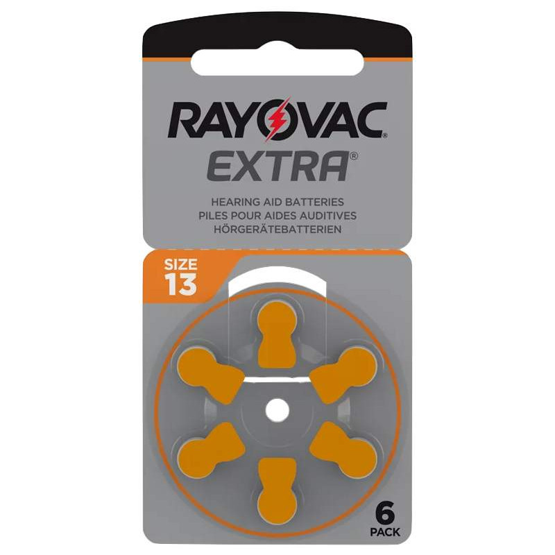 6 Piles Auditives 13 / PR48 Rayovac Extra
