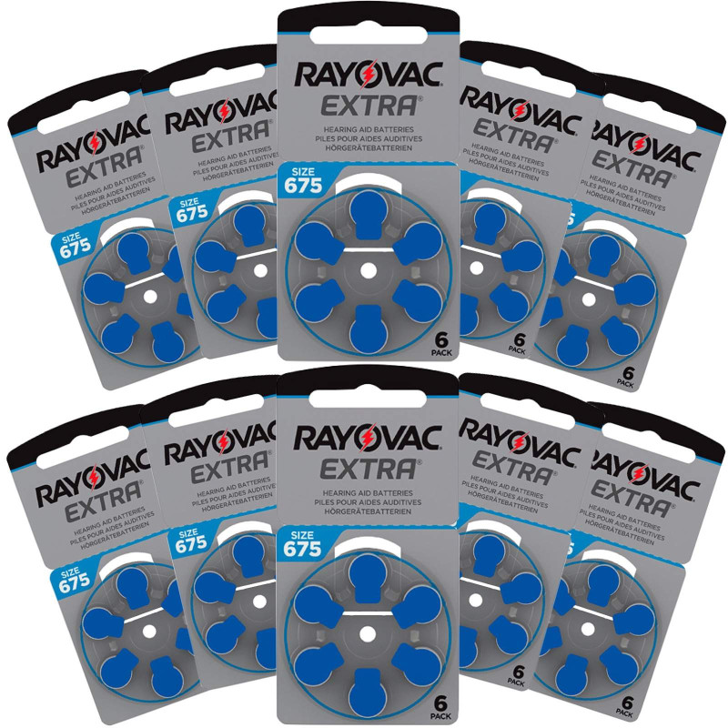 60 Piles Auditives 675 / PR44 Rayovac Extra