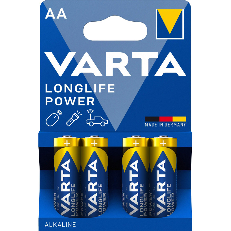 Varta Alcaline LongLife Power AA / LR6 par 4