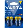 Varta Alcaline LongLife Power AA / LR6 par 4