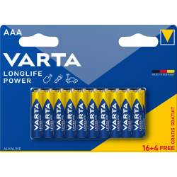16+4 Piles Alcalines AAA / LR03 Varta LongLife Power