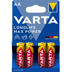 4 Piles Alcalines AA / LR6 Varta LongLife Max Power