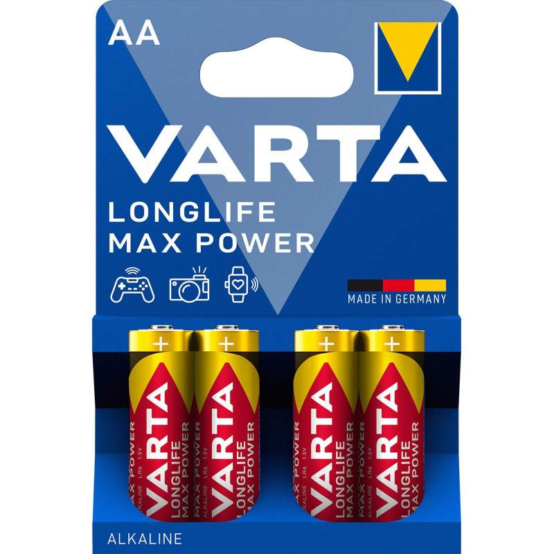 Varta Alcaline LongLife Max Power AA / LR6 par 4
