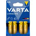 Varta Alcaline LongLife AA / LR6 par 4