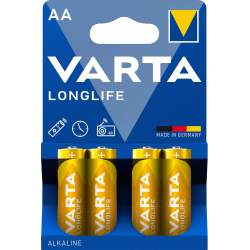 4 Piles Alcalines AA / LR6 Varta LongLife
