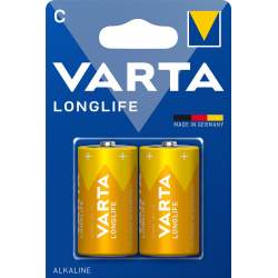 2 Piles Alcalines C / LR14 Varta LongLife