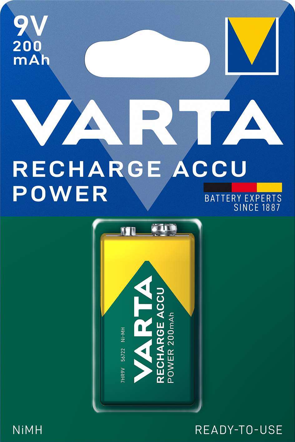 VARTA RECHARGE ACCU POWER 9V 200MAH PAR 1