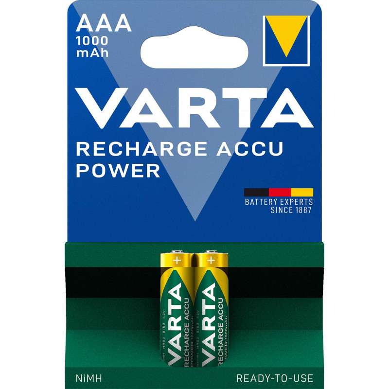 VARTA RECHARGE ACCU POWER AAA 1000MAH PAR 2