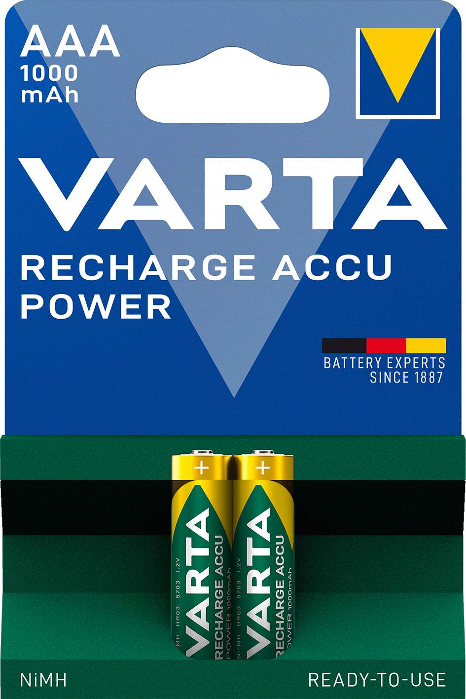 VARTA RECHARGE ACCU POWER AAA 1000MAH PAR 2