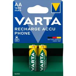 2 Piles Rechargeables AA / HR6 1600mAh Varta Accu Phone