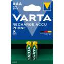 VARTA RECHARGE ACCU PHONE AAA 800MAH PAR 2