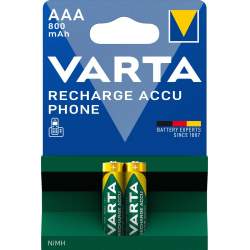 2 Piles Rechargeables AAA / HR03 800mAh Varta Accu Phone
