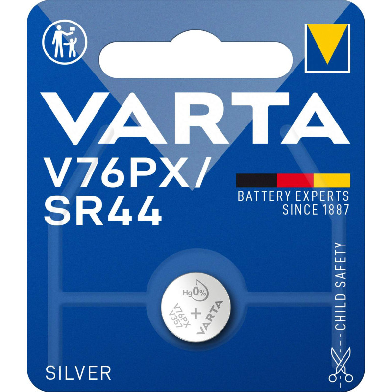 Pile SR44 / V76PX Varta Oxyde d'Argent 1,55V