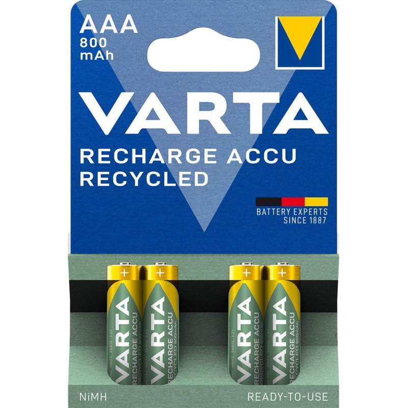 VARTA RECHARGE ACCU RECYCLED AAA 800MAH PAR 4