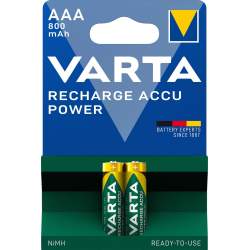 2 Piles Rechargeables AAA / HR03 800mAh Varta Accu