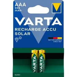 2 Piles Rechargeables AAA / HR03 550mAh Varta Accu Solar