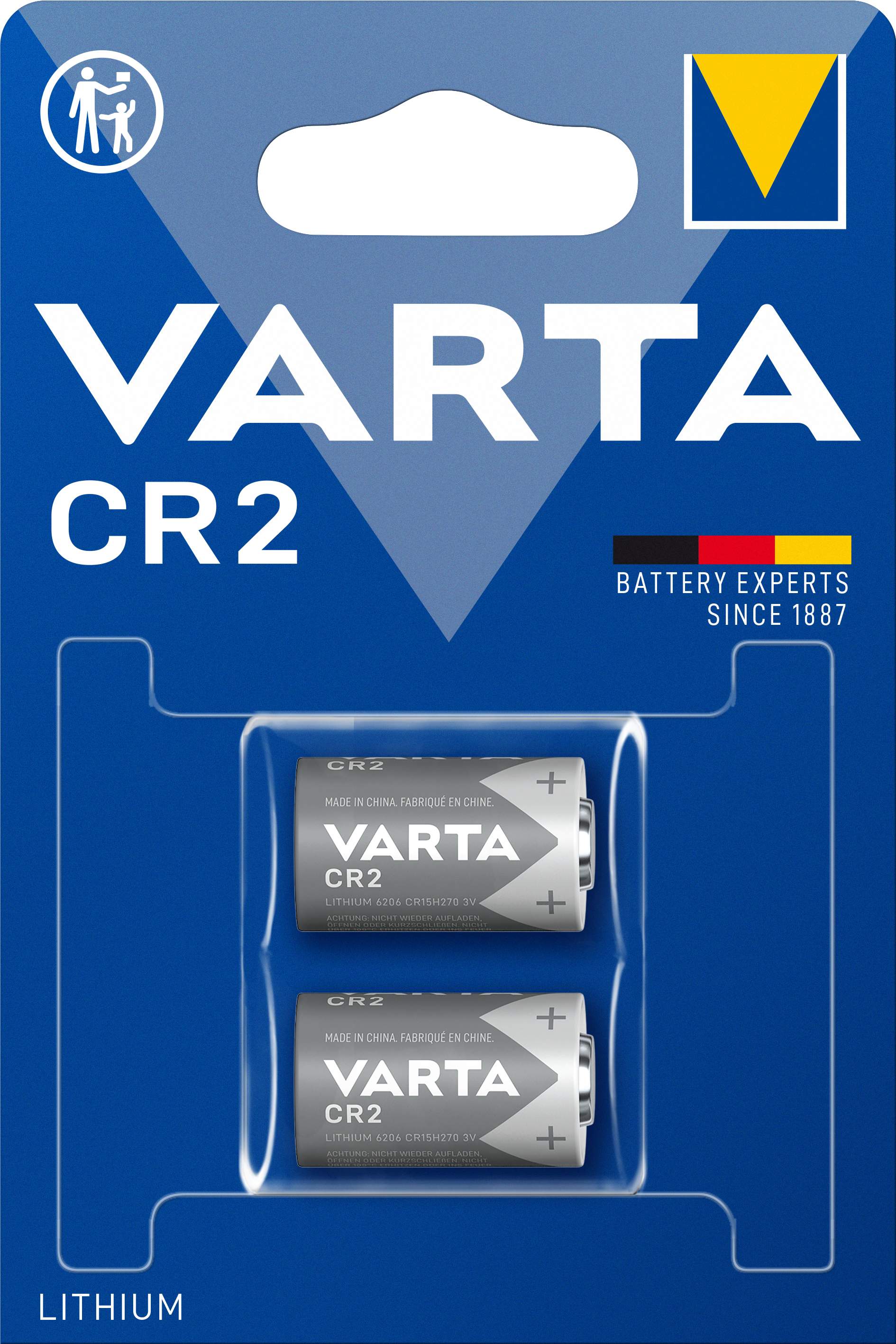 2 piles CR2 Varta Lithium 3V