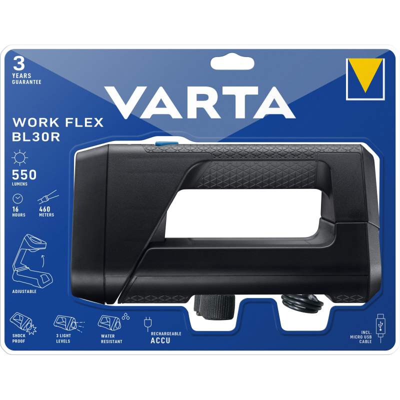 Phare Varta Work Flex BL30R Rechargeable