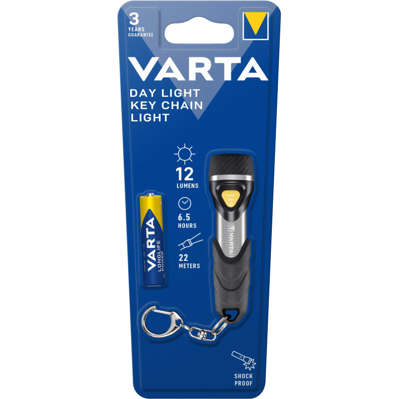 Torche Varta Day Light Key Chain Light avec 1 pile AAA