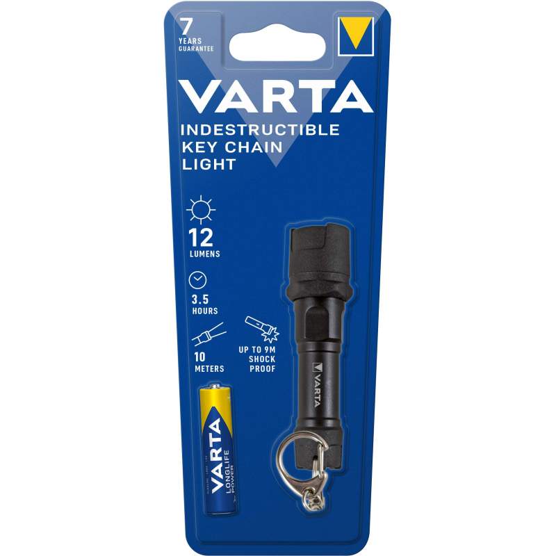 Torche Varta Indestructible Key Chain Light avec 1 pile AAA