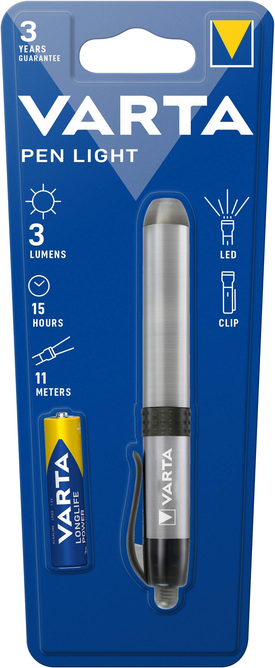 Torche Varta Pen Light avec 1 pile AAA