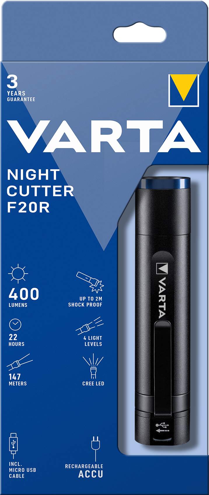 Torche Varta Night Cutter F20R Rechargeable