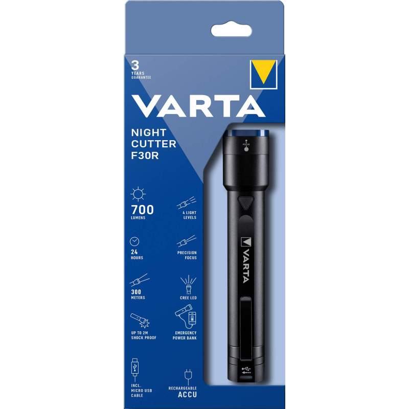 Torche Varta Night Cutter F30R Rechargeable