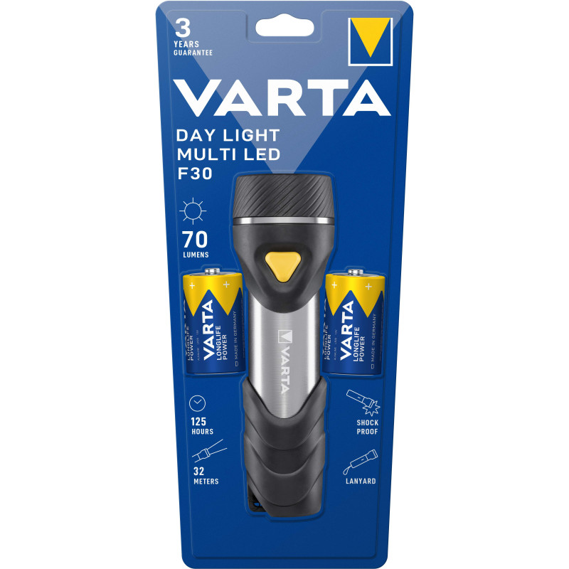 Torche Varta Day Light Multi LED F30 avec 2 piles D