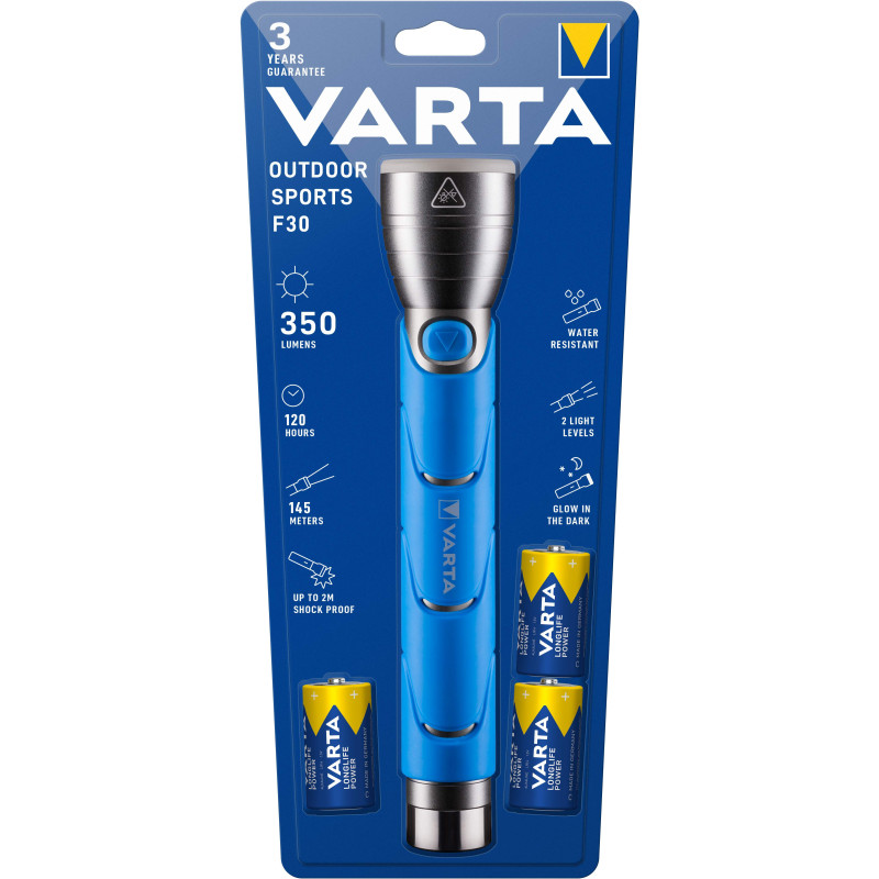Torche Varta Outdoor Sports F30 avec 3 piles C