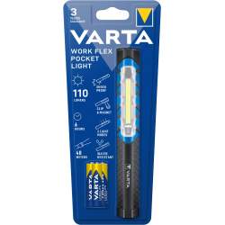 Torche Varta Work Flex Pocket Light avec 3 piles AAA
