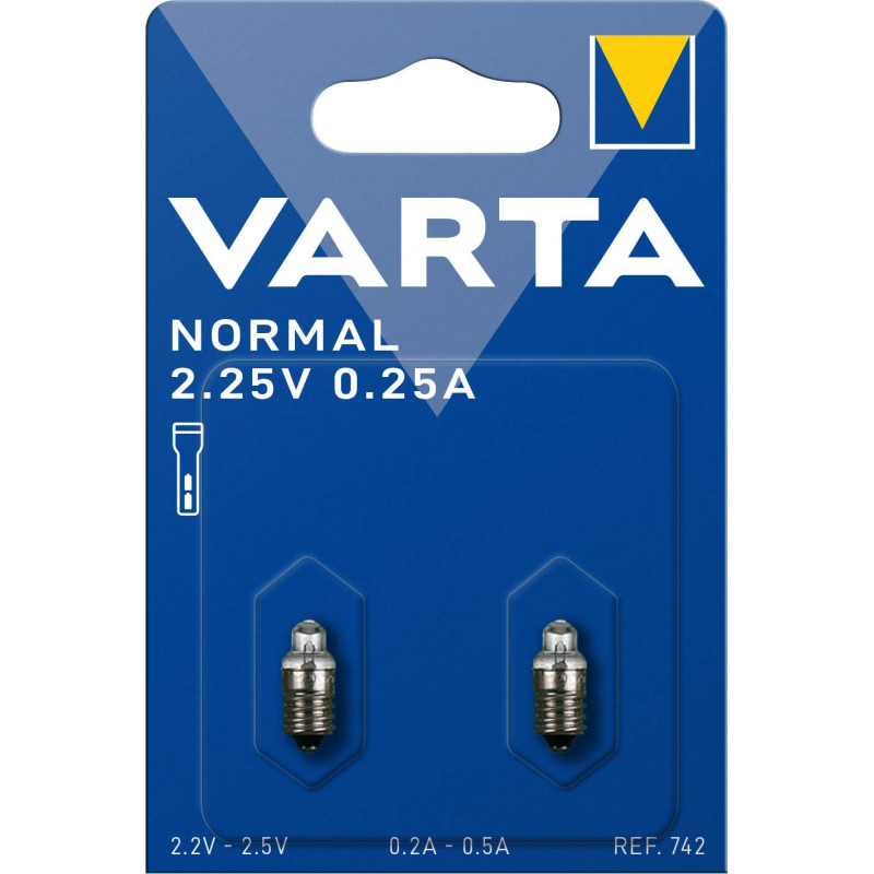 2 Ampoules à Vis Varta 742 Argon 2,25V 0,25A
