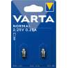2 Ampoules à Vis Varta 742 Argon 2,25V 0,25A