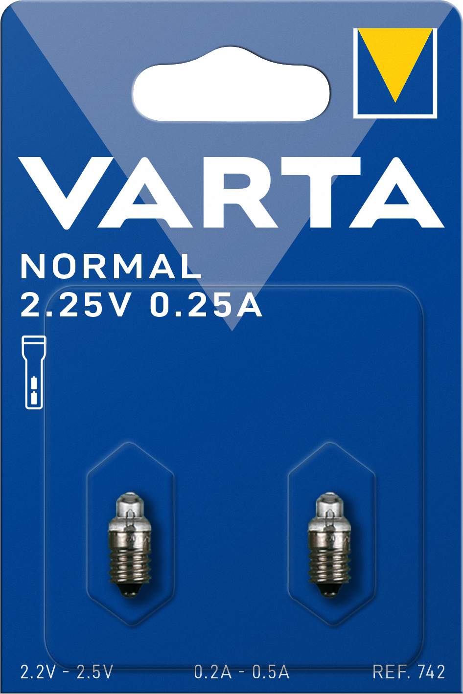 2 Ampoules à Vis Varta 742 Argon 2,25V 0,25A
