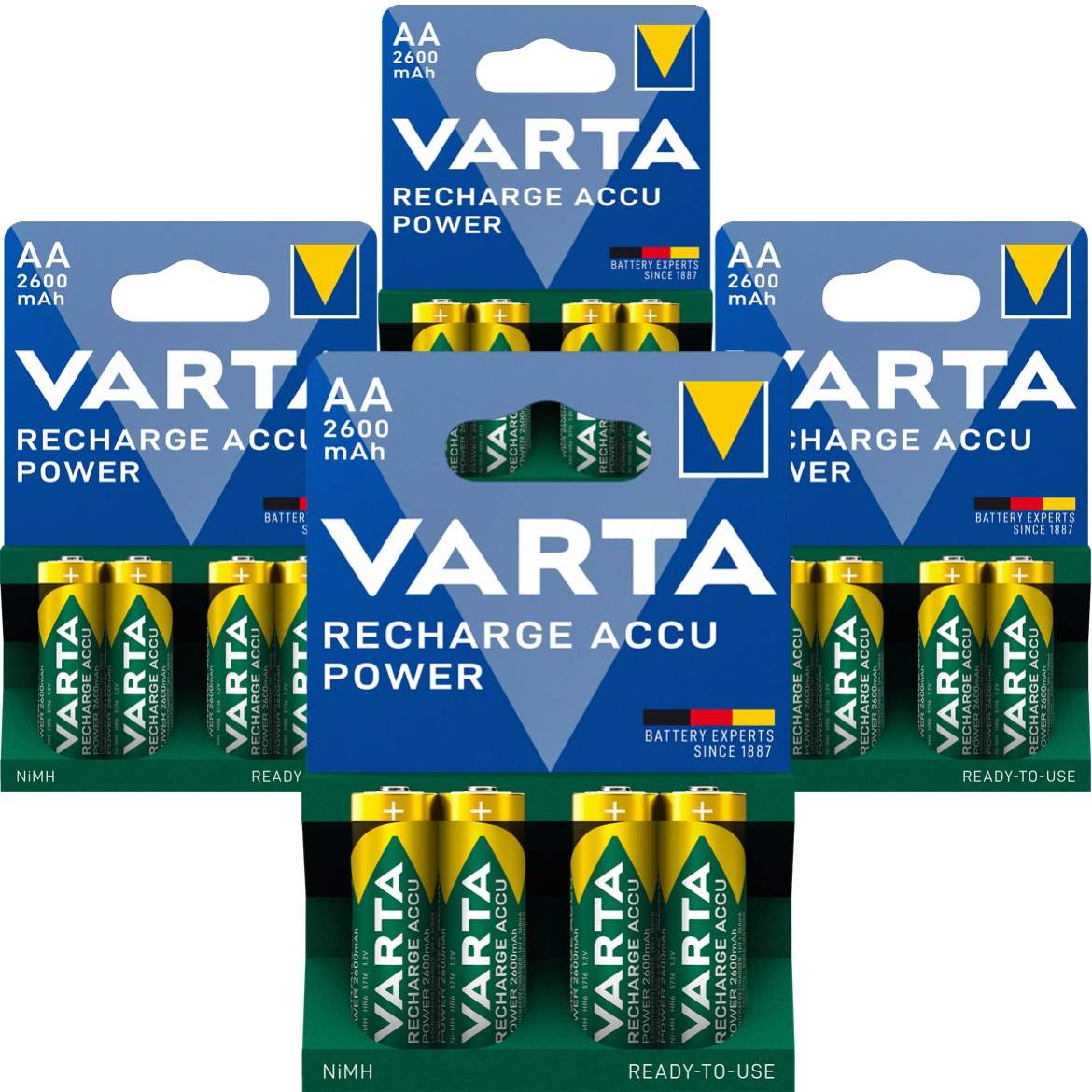 16 Piles Rechargeables AA / HR6 2600mAh Varta Accu Pro
