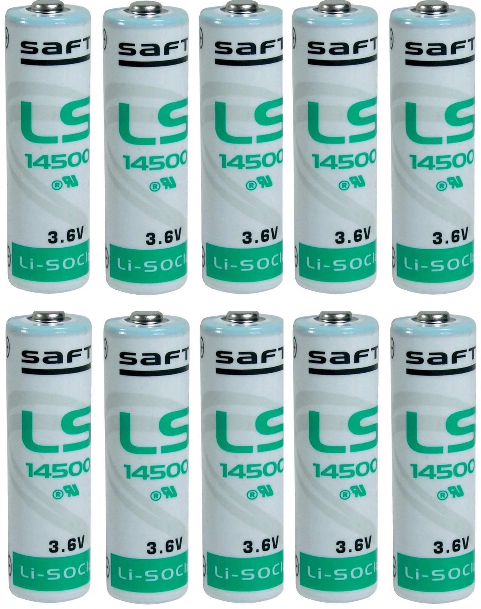 10 Piles LS14500 / AA  Saft Lithium 3,6V
