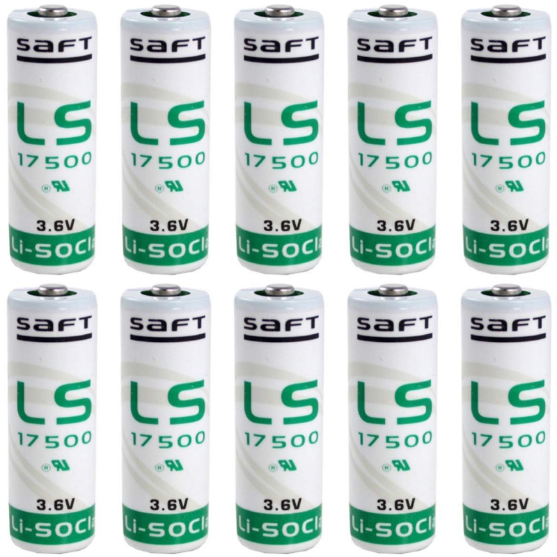 10 Piles LS17500 Saft Lithium 3,6V