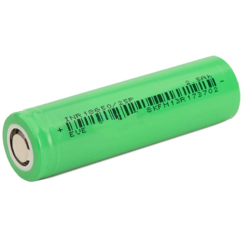 Pile Rechargeable 18650 INR18650-25P EVE Li-ion 3,7V 2500mAh 20A