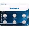6 Piles CR2032 / DL2032 Philips Bouton Lithium 3V