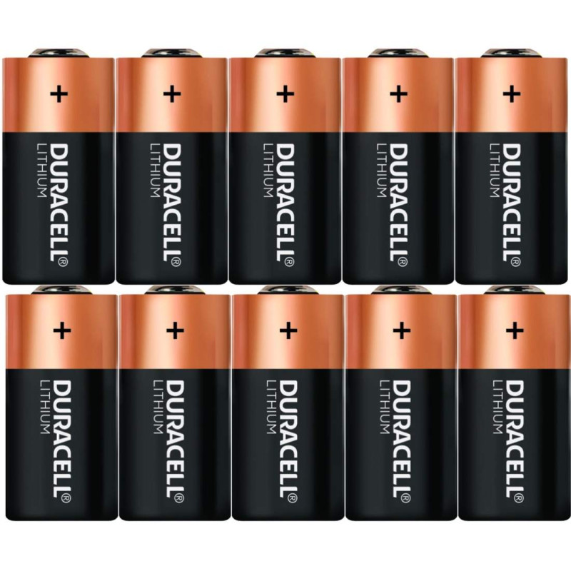 10 Piles CR123 / DL123A Duracell Lithium 3V Bulk