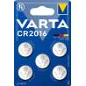5 Piles CR2016 Varta Bouton Lithium 3V